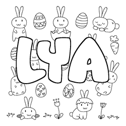 Coloraci&oacute;n del nombre LYA - decorado Pascua