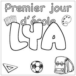 Coloraci&oacute;n del nombre LYA - decorado primer d&iacute;a de escuela