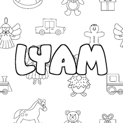 Coloraci&oacute;n del nombre LYAM - decorado juguetes