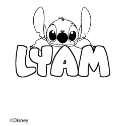 Coloraci&oacute;n del nombre LYAM - decorado Stitch