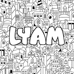 Coloraci&oacute;n del nombre LYAM - decorado ciudad