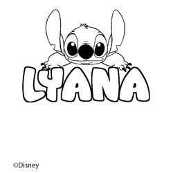 Coloraci&oacute;n del nombre LYANA - decorado Stitch