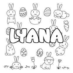 Coloraci&oacute;n del nombre LYANA - decorado Pascua