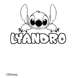 Coloraci&oacute;n del nombre LYANDRO - decorado Stitch
