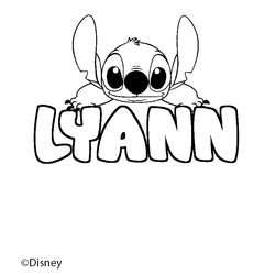 Coloraci&oacute;n del nombre LYANN - decorado Stitch