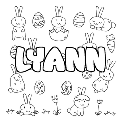 Coloraci&oacute;n del nombre LYANN - decorado Pascua