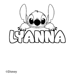 Coloraci&oacute;n del nombre LYANNA - decorado Stitch
