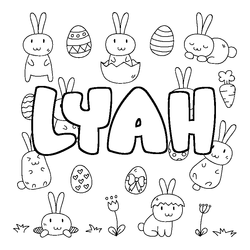 Coloraci&oacute;n del nombre LYAH - decorado Pascua
