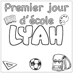 Coloraci&oacute;n del nombre LYAH - decorado primer d&iacute;a de escuela