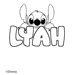 Coloraci&oacute;n del nombre LYAH - decorado Stitch