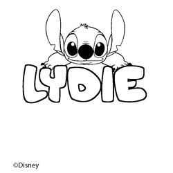Coloraci&oacute;n del nombre LYDIE - decorado Stitch