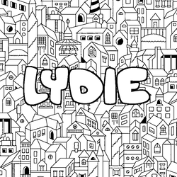 Coloraci&oacute;n del nombre LYDIE - decorado ciudad