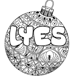 Coloraci&oacute;n del nombre LYES - decorado bola de Navidad
