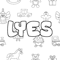 Coloraci&oacute;n del nombre LYES - decorado juguetes