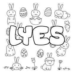 Coloraci&oacute;n del nombre LYES - decorado Pascua