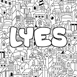Coloraci&oacute;n del nombre LYES - decorado ciudad