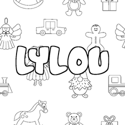 Coloraci&oacute;n del nombre LYLOU - decorado juguetes