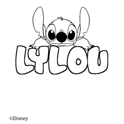 Coloraci&oacute;n del nombre LYLOU - decorado Stitch