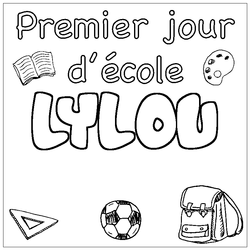 Coloraci&oacute;n del nombre LYLOU - decorado primer d&iacute;a de escuela
