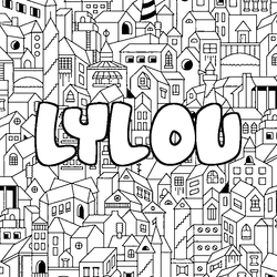 Coloraci&oacute;n del nombre LYLOU - decorado ciudad