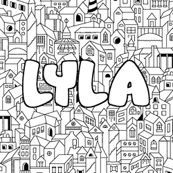 Coloraci&oacute;n del nombre LYLA - decorado ciudad