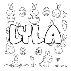 Coloraci&oacute;n del nombre LYLA - decorado Pascua