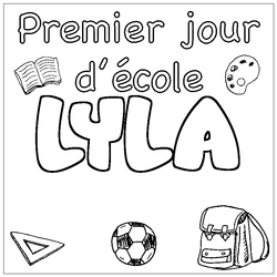 Coloraci&oacute;n del nombre LYLA - decorado primer d&iacute;a de escuela