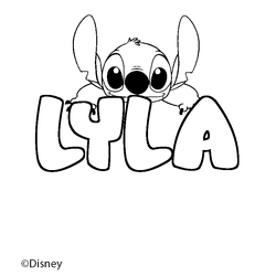 Coloraci&oacute;n del nombre LYLA - decorado Stitch