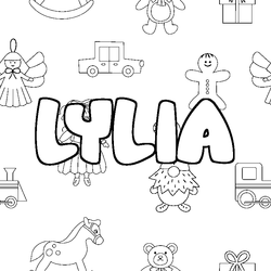 Coloraci&oacute;n del nombre LYLIA - decorado juguetes