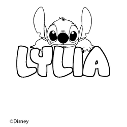 Coloraci&oacute;n del nombre LYLIA - decorado Stitch