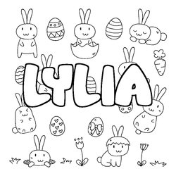 Coloraci&oacute;n del nombre LYLIA - decorado Pascua