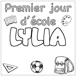 Coloraci&oacute;n del nombre LYLIA - decorado primer d&iacute;a de escuela
