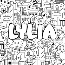 Coloraci&oacute;n del nombre LYLIA - decorado ciudad