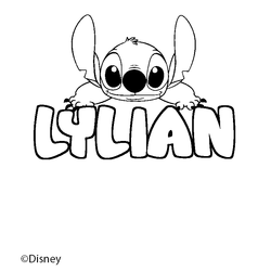 Coloraci&oacute;n del nombre LYLIAN - decorado Stitch