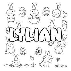 Coloraci&oacute;n del nombre LYLIAN - decorado Pascua