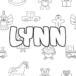 Coloraci&oacute;n del nombre LYNN - decorado juguetes