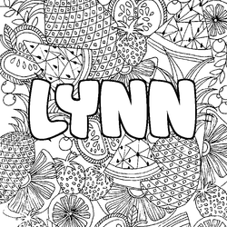 Coloraci&oacute;n del nombre LYNN - decorado mandala de frutas