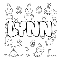 Coloraci&oacute;n del nombre LYNN - decorado Pascua