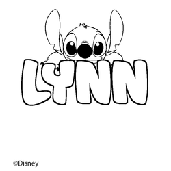 Coloraci&oacute;n del nombre LYNN - decorado Stitch