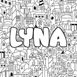 Coloraci&oacute;n del nombre LYNA - decorado ciudad