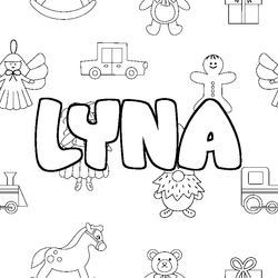 Coloraci&oacute;n del nombre LYNA - decorado juguetes