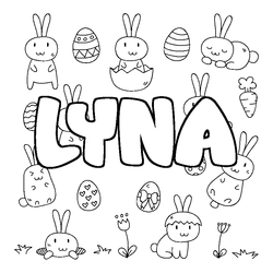 Coloraci&oacute;n del nombre LYNA - decorado Pascua