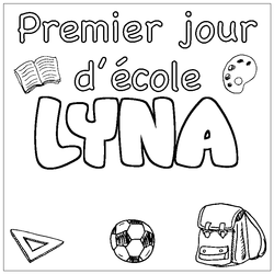 Coloraci&oacute;n del nombre LYNA - decorado primer d&iacute;a de escuela