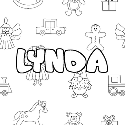 Coloraci&oacute;n del nombre LYNDA - decorado juguetes