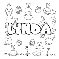 Coloraci&oacute;n del nombre LYNDA - decorado Pascua