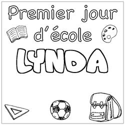 Coloraci&oacute;n del nombre LYNDA - decorado primer d&iacute;a de escuela