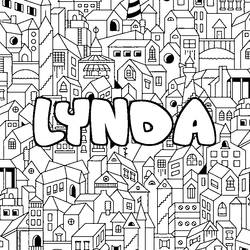 Coloraci&oacute;n del nombre LYNDA - decorado ciudad