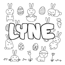 Coloraci&oacute;n del nombre LYNE - decorado Pascua