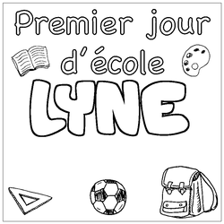 Coloraci&oacute;n del nombre LYNE - decorado primer d&iacute;a de escuela