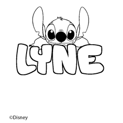 Coloraci&oacute;n del nombre LYNE - decorado Stitch